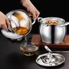 Stainless Steel Oil Pot with Double Handles And Strainer Large Capacity Oil Container with Lid Heat-Resistant Rust-Proof Multi-Purpose Kitchen Tool