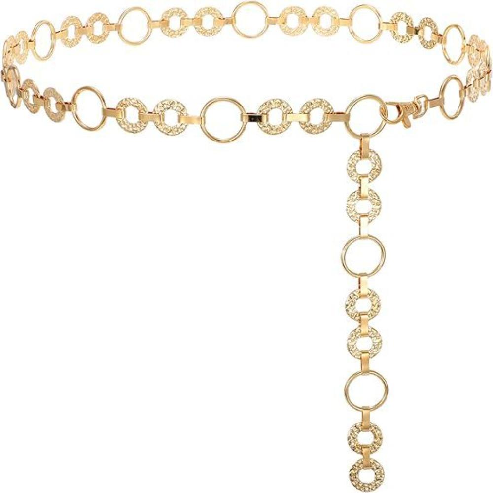 Metal Waist Chain Belt Adjustable Ladies Fashion Chain Fashion Body Link Belts for Jeans Dress