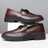 Casual Men's Shoes Doudou Shoes Men's Autumn New Breathable Soft Leather Soft Sole One Pedal Driving Casual Leather Shoes