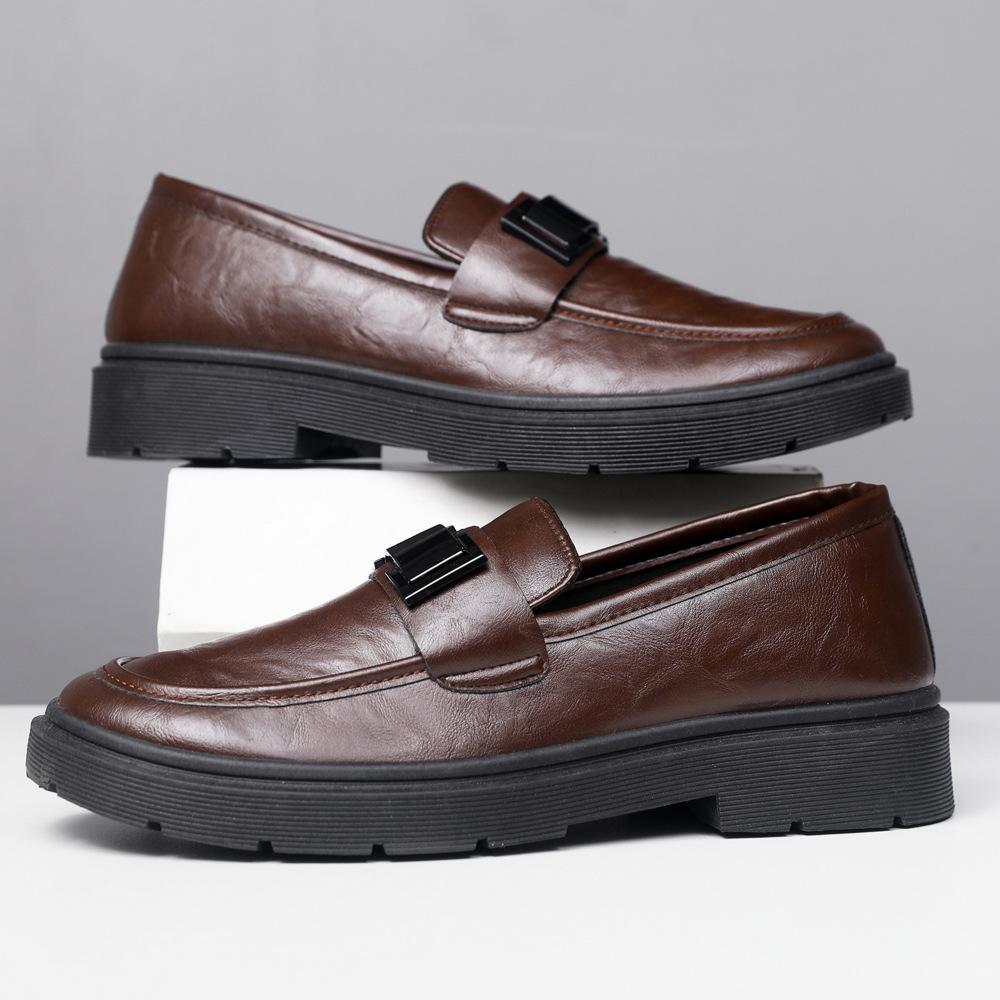 Casual Men's Shoes Doudou Shoes Men's Autumn New Breathable Soft Leather Soft Sole One Pedal Driving Casual Leather Shoes