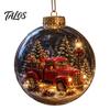 Wedding Celebration Supplies 250th Anniversary USA Christmas Ornament, Light Up Plastic Clear Ball Hanging Decoration with Festive Baubles Bell Train