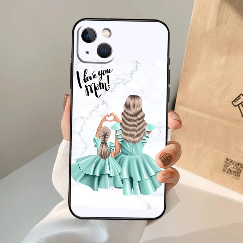 Baby Mother Brown Girl Family Phone Case For iPhone 18 17 Air 16 14 13 12 11 15 Pro Max 13 12 Mini 15 16 Plus 16e Cover Coque