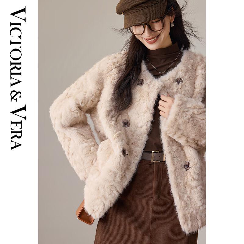 

VICTORIA&VERA Women s Plush Long-Sleeve Short Coat XL