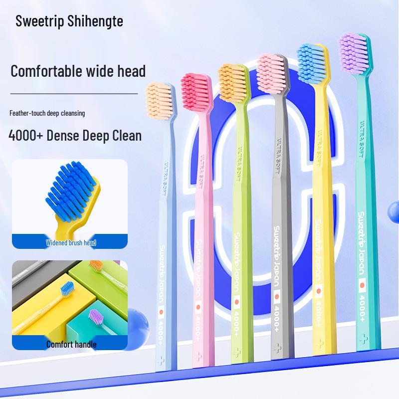 Japanese Brand Dopamine Adult Wide Head Soft Bristle Toothbrush - 3 Pack for Couples