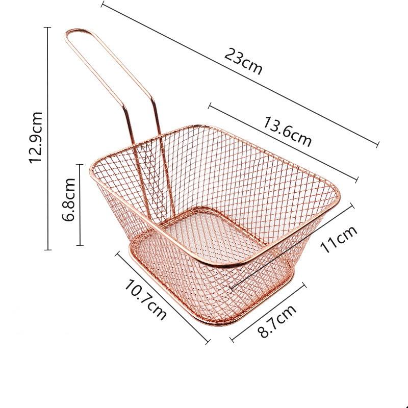 Pommes Frites Korb Tragbar Edelstahl Pommes Mini Frittierkorb Sieb Fritteuse Küche Kochkorb Sieb Zubehör