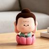 Buddha Statue In Lotus Base Small Resin Lotus Buddha Figurine Meditation Sculpture for Home Office Desktop Car Dashboard Decor