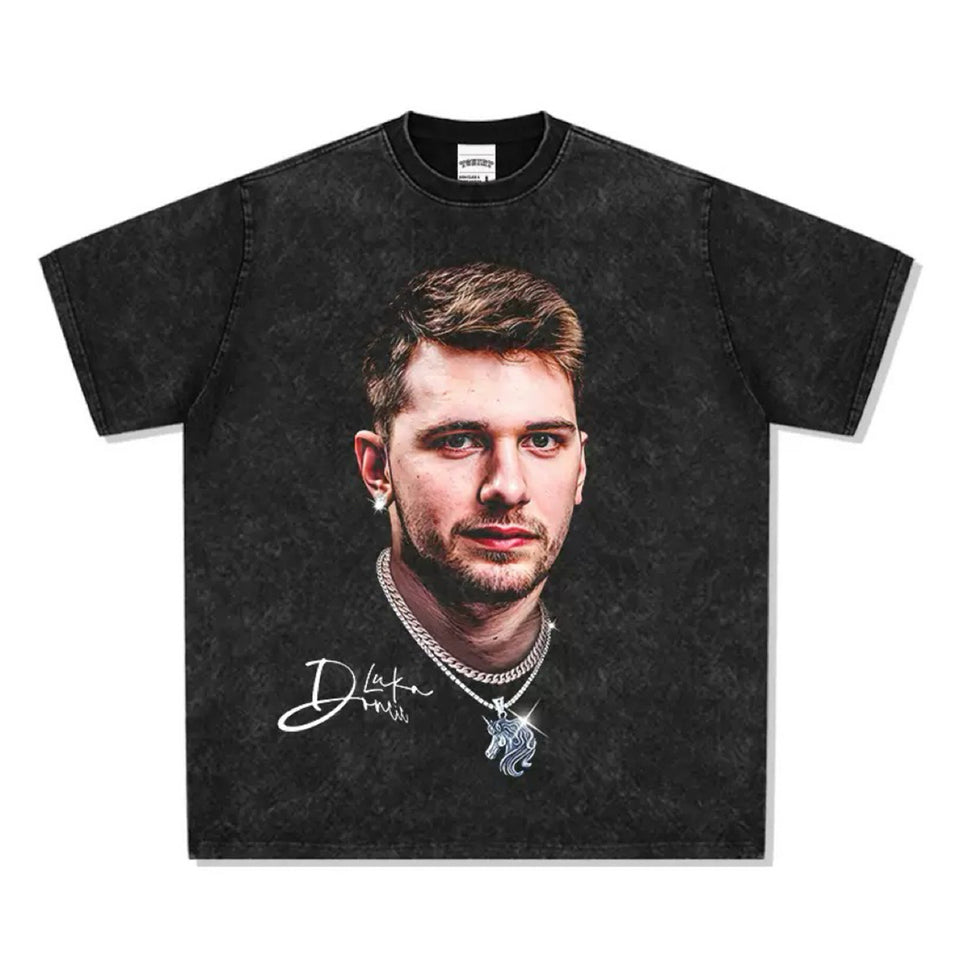 Luka Doncic Portrait Oversized Washed T-Shirt S