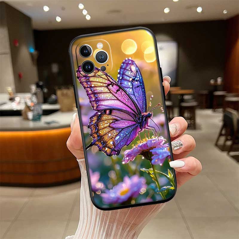 UP22 Colorful Butterfly New High-End Shell Phone Case for iPhone 16 15 14 13 12 Pro Max Plus Mini