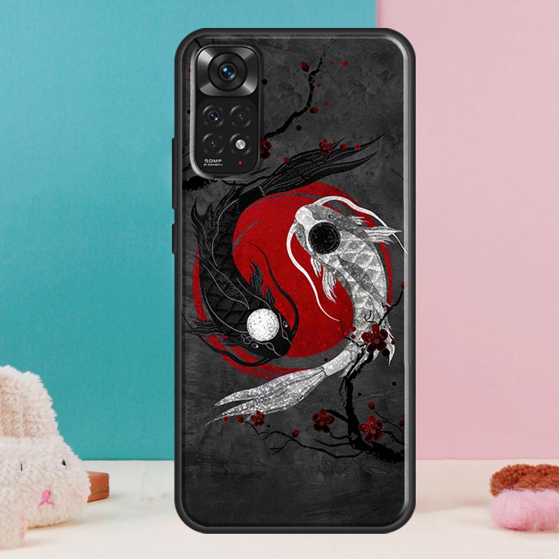 Koi Fish Yin Yang Art Case For Xiaomi Redmi Note 13 12 Pro 14 11 9 10 9S 10S 11S 12S Redmi 14C 13C 10C 12C Cover