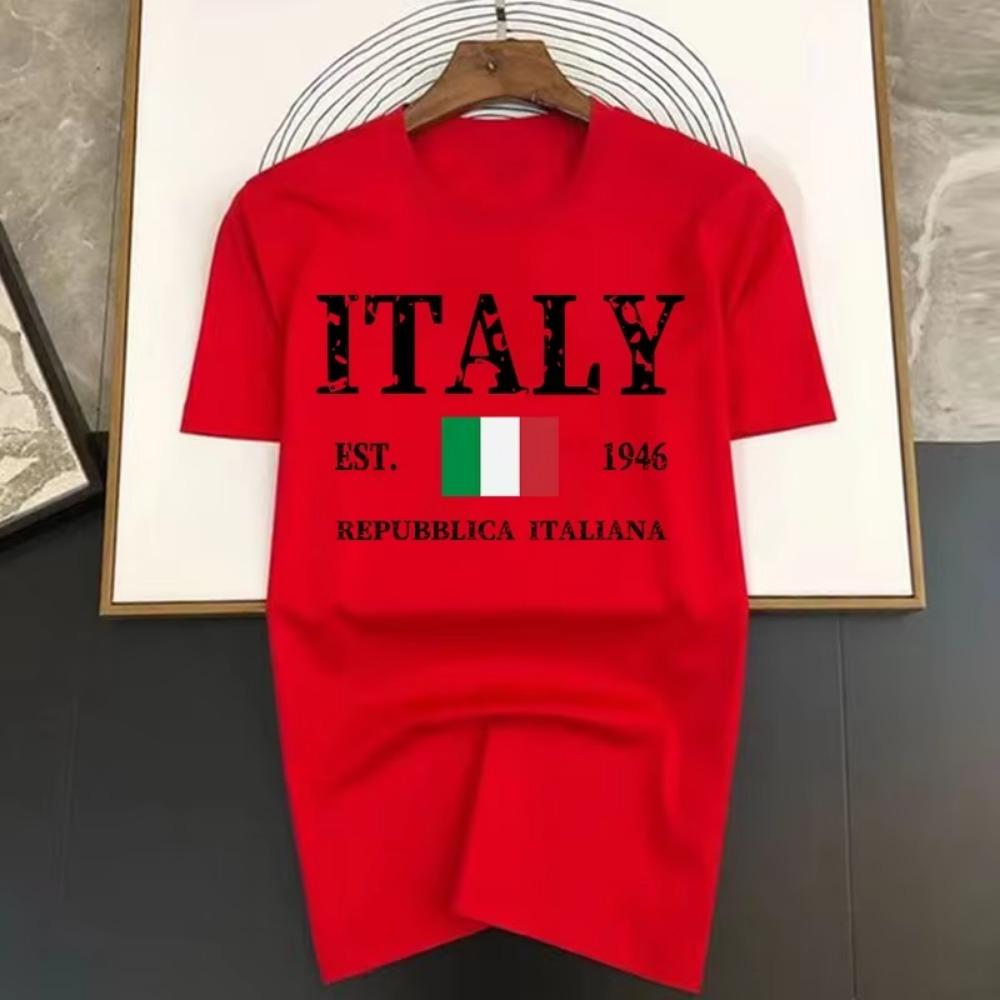 Letter Italy Mens Hip Hop T-shirts 2023 New Summer Funny Multicolor Printed Cotton Breathable Tees Tops Man Fashion Tshirt