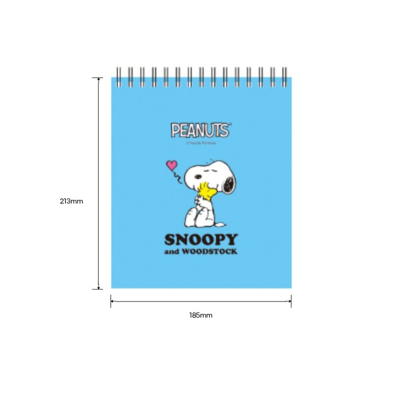 [Back to School] Peanuts Snoopy Top-Spring Grid Notebook - 3 Pack Set