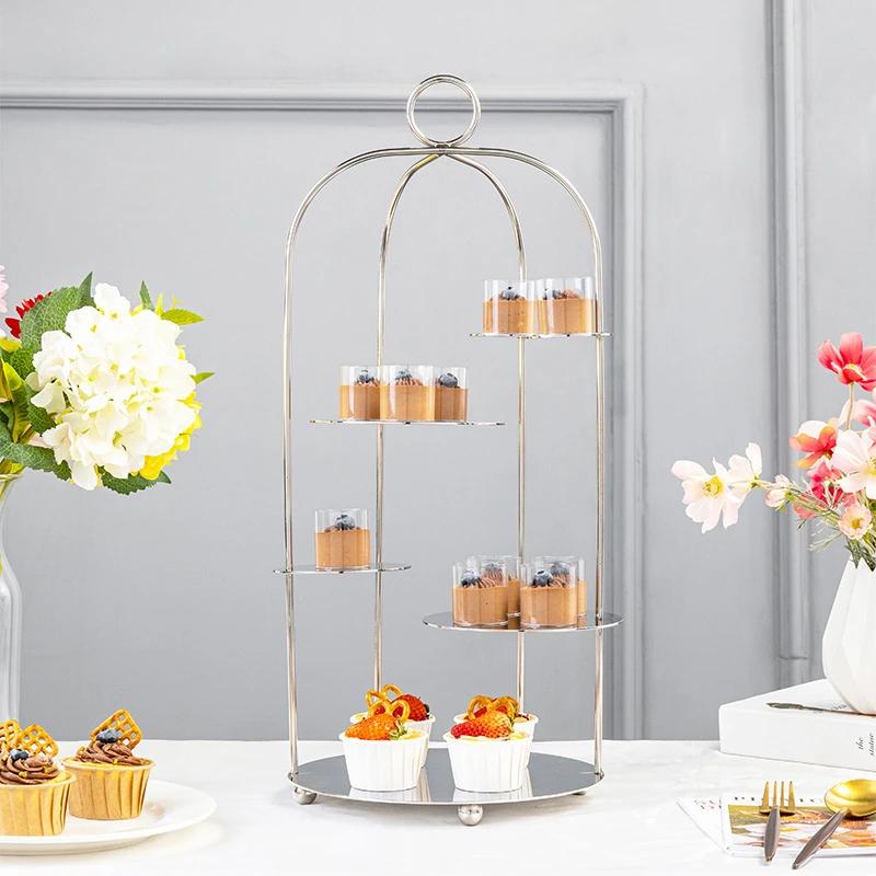 Wedding Buffet Cake Set Up Dessert Table Decorations Display Rack Set European Style Snack Rack Food Stand Cake Stand Cake Stand