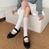 Women's Summer Ballet Style White Calf-Length Socks - Miu Series Thin Pile Design