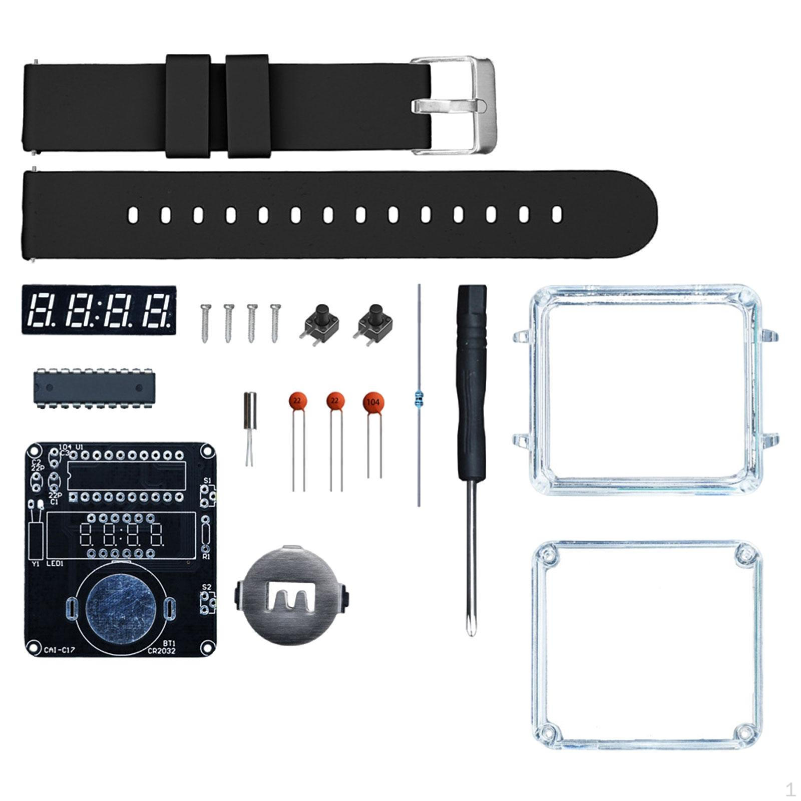 

DIY Electronic Watch Kit Multiuse Science Experiment for Education Beginners чорний