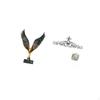 Resin Winged Sculpture Scroll Metal Wall Art Feng Shui Ornament Decorative Plaque Floral Patio