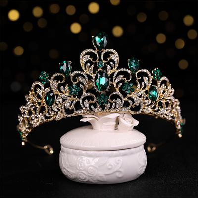 Tiara per Capelli da Sposa Cristallo Tiara Nuziale Corona Accessori per Capelli da Sposa Copricapi Gioielli per la Testa Colore Oro Diadema Velo Tiare