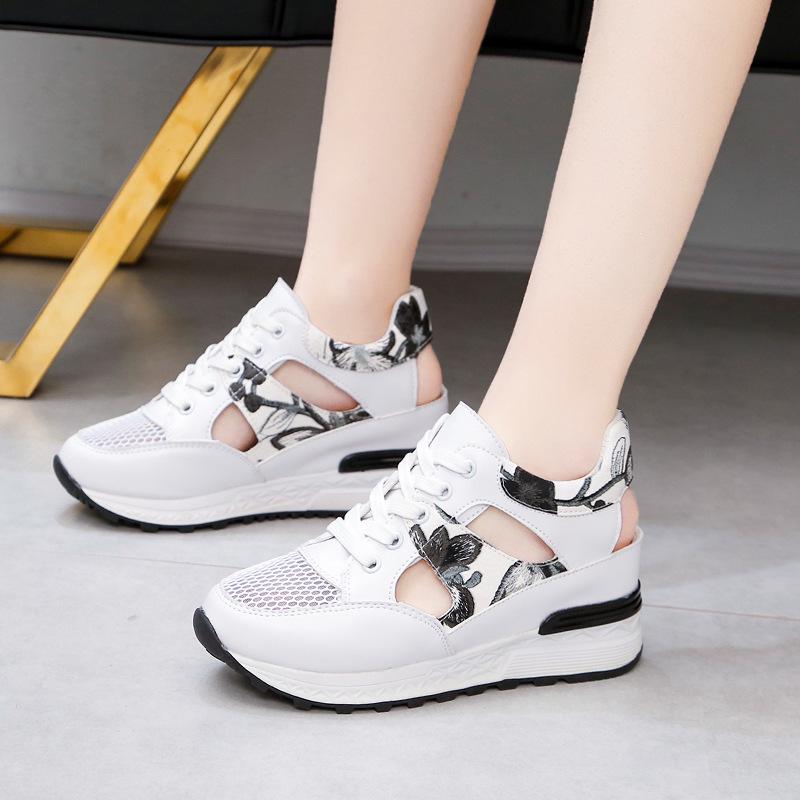 Outdooor Sneakers Women Cushioning Height Platform Shoes Breathable Wave Walking Sneakers For Girl