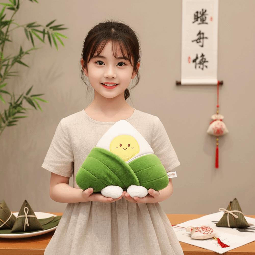 Vibrant Emerald Green Sticky Rice Dumpling Toy Dragon Boat Festival Doll Foodie Collection Item