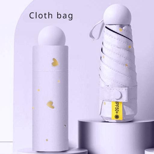 Portable Umbrella Mini Five Fold Umbrella Student Capsule Sun and Rain Dual Use Female Sun Protection and Sunshade Umbrella