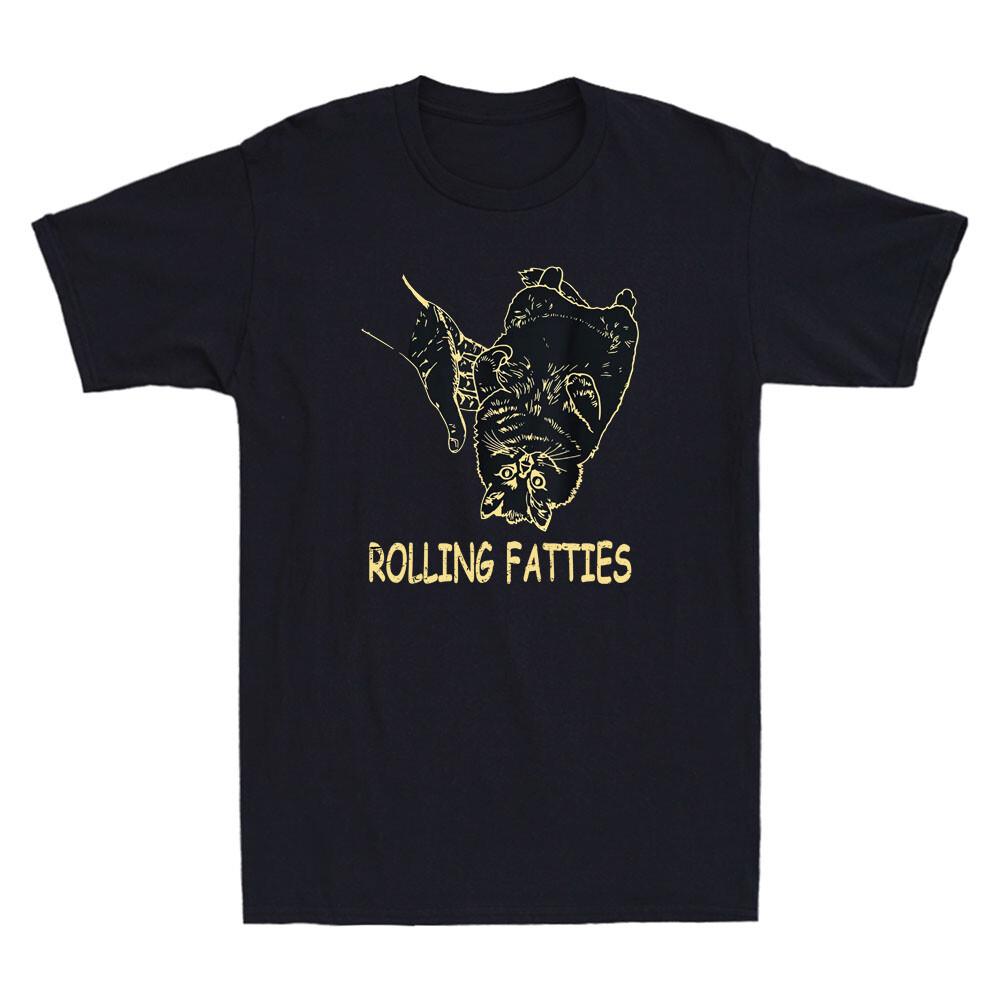 Rolling Fatties Cat Funny Cat Lover Gifts Humor Cat Meme Vintage Men s T-Shirt M