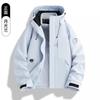 Mens Womens 3-in-1 Removable Hooded Windproof Warm Outdoor Jacket Hiking Camping Fishing Cycling