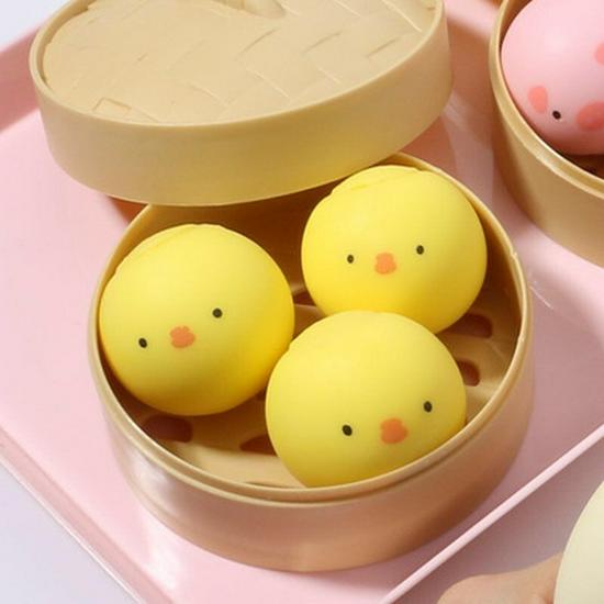 Creative Stress Relief Squeeze Toy - TPR Steamed Bun & Fried Dough Stick Simulations