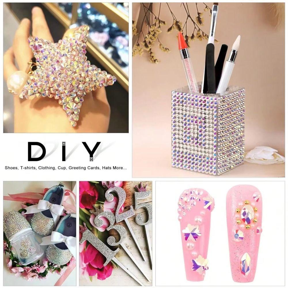 42 Girds 3D Fingernail Rhinestones 3D Glass Nail Charms Jewelry Accessories