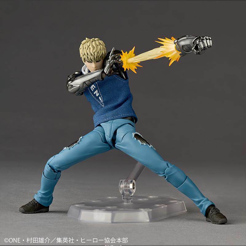 Genuine One Punch Man Genos Figure Kaiyodo Revoltech Yamaguchi Articulated Action Figure Anime Desktop Decoration Collect Toy