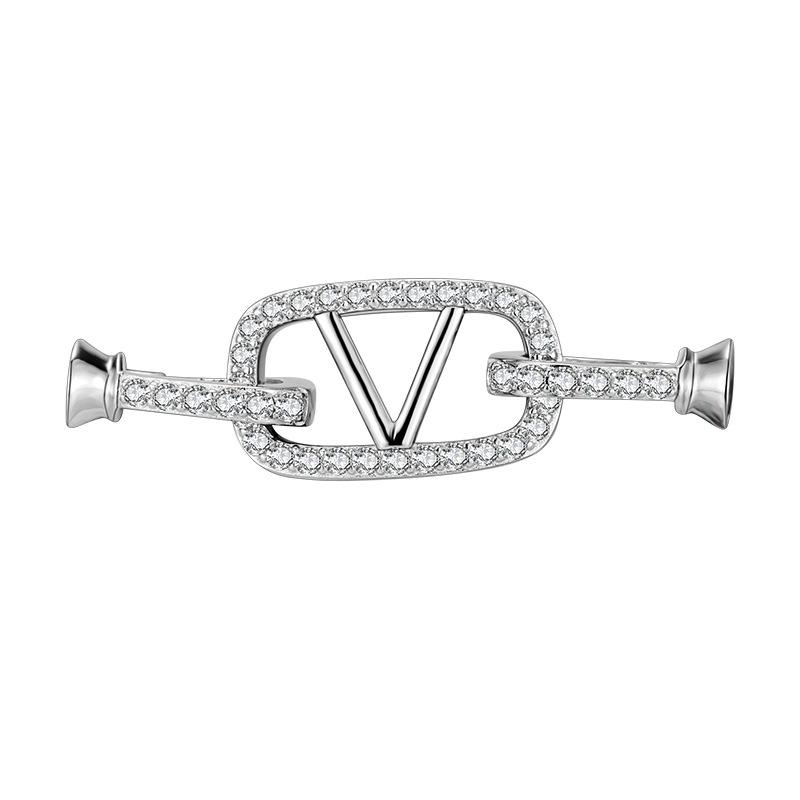 

Pearl DIY Luxury V-Shaped S925 Sterling Silver Necklace Bracelet Clasp End Cap Accessories
