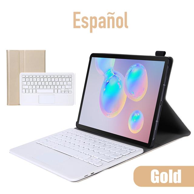 Wireless Bluetooth Touchpad Keyboard Case for Samsung Galaxy Tab A7 S6 Lite Leather Cover English Russian Spanish German French