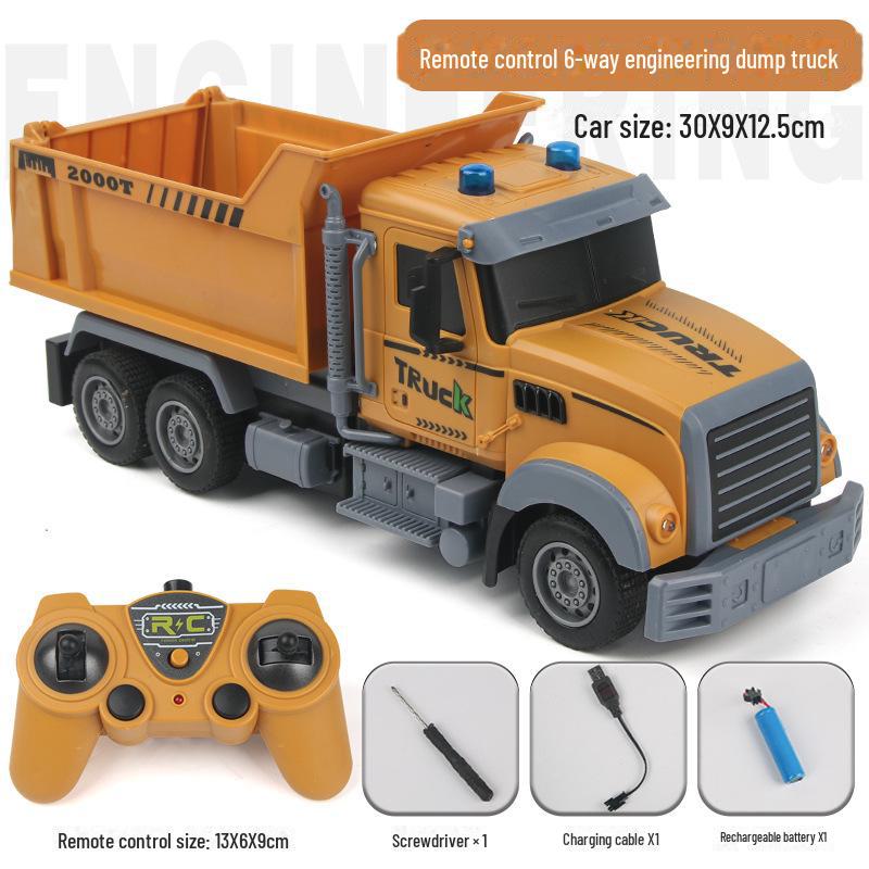 Set de jucării multifuncțional cu telecomandă, basculantă și betonieră