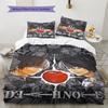 Death Note Pattern Bedding,Quilt Set Quilt Cover Pillowcase Home Birthday Gift (1 * Duvet Cover + 2 * Pillowcase, Without Core)