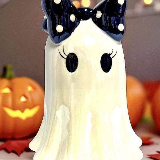 Halloween Decoration Ghost Wear Glasses Resin Statue Fine Craftsmanship Tabletop Ornament Home