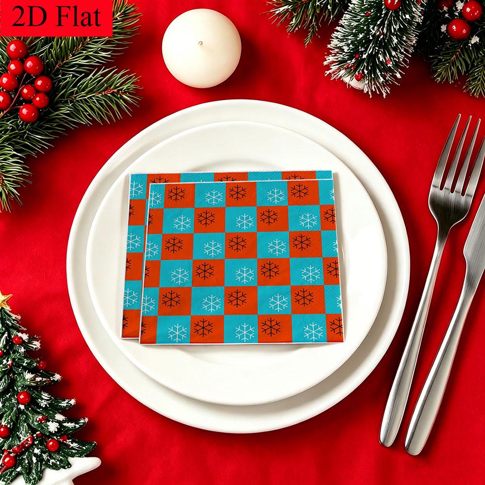 20pcs Disposable Napkins with Snowflake Pattern Print for Wedding,Parties,and Daily Use for Thanksgiving Fall Christmas Table Decoration
