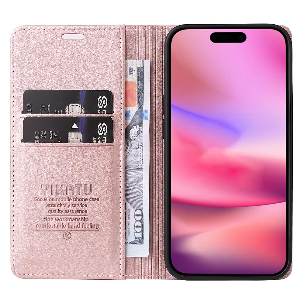 YIKATU YK-001 For iPhone 16 Case PU Leather Stand Wallet Protective Phone Cover