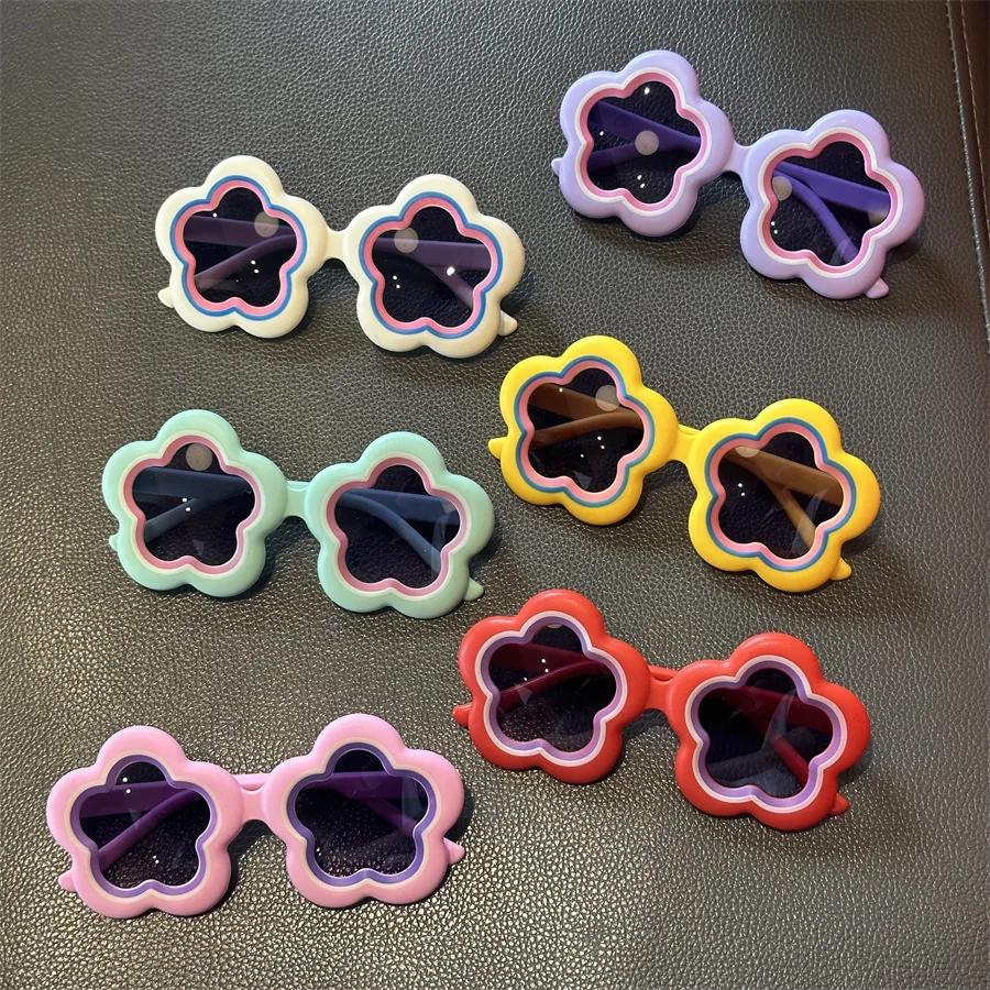 New Flower Shaped Childrens Sunglasses UV400 Protection Fashion Shades for Baby Girl Photography