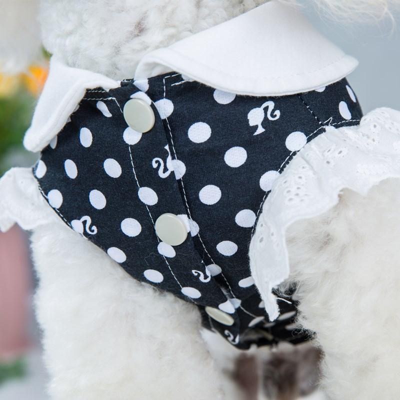 Summer Dog JUEothes Cotton Princess Dress For Small Female Dogs Dot Pattern Pet Dress Teddy Dog Summer Outfit