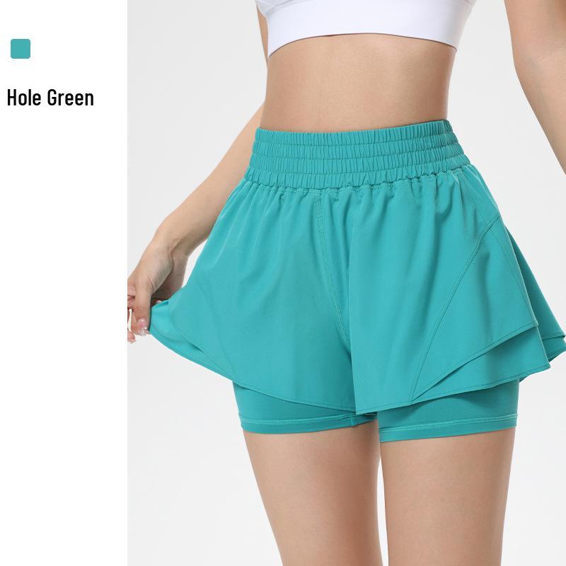 Women's Quick-Dry High-Waist Running Shorts and Yoga Pants Combo