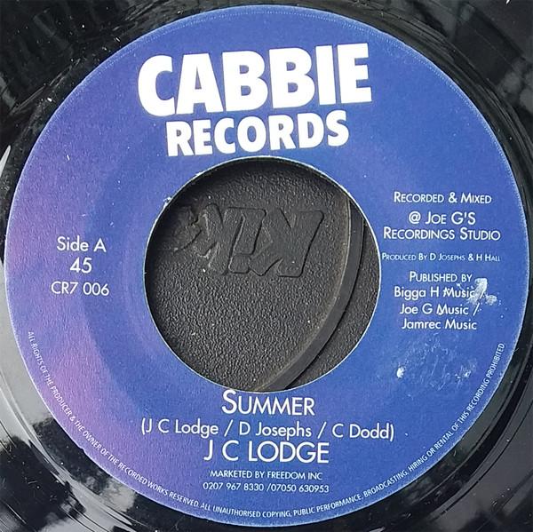 7inch Record JC LODGE - Summer CR7006 Cabbie Records UK Reggae, Ska & Dub Used