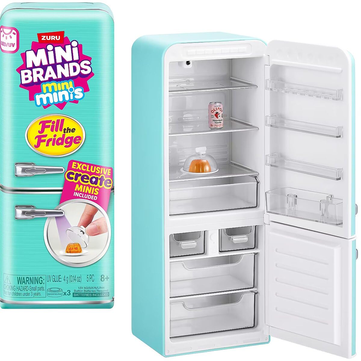 5 Piece Zuru Mini Brands Mini Minis Fill the Fridge Playset  Mini Brands Mini Mini Series Refrigerator Pretend Play Set (5 pieces) [Used]