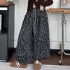 Leopard Print Fleece-Lined Lantern Pants - Korean Style, Thickened Sweatpants for Girls