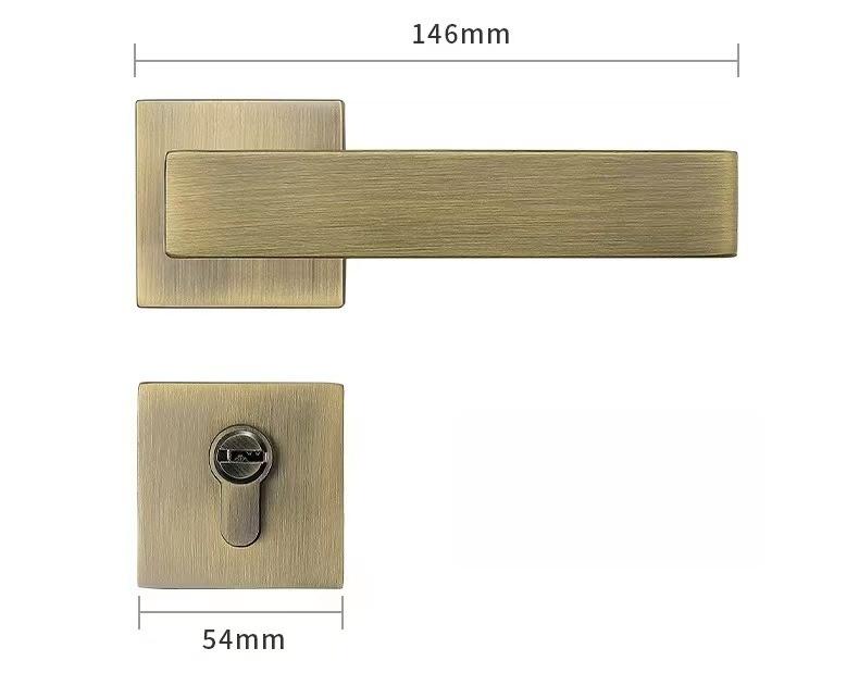 Hot Sale Passage Handles for Interior Doors Antique Bronze Easy Install Door Lever Handle Privacy Door Knobs With Locks With Key