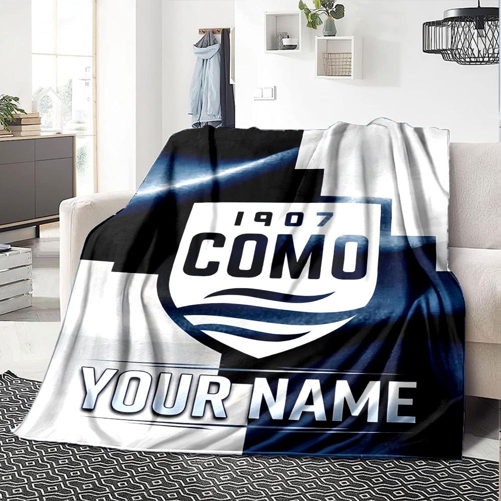 1pc Como1907 Blanket with Custom Name, Gift, for Men and Women, Soft Blanket, Good for Sofa Bed Couch Travel, Lightweight Flannel Blanket