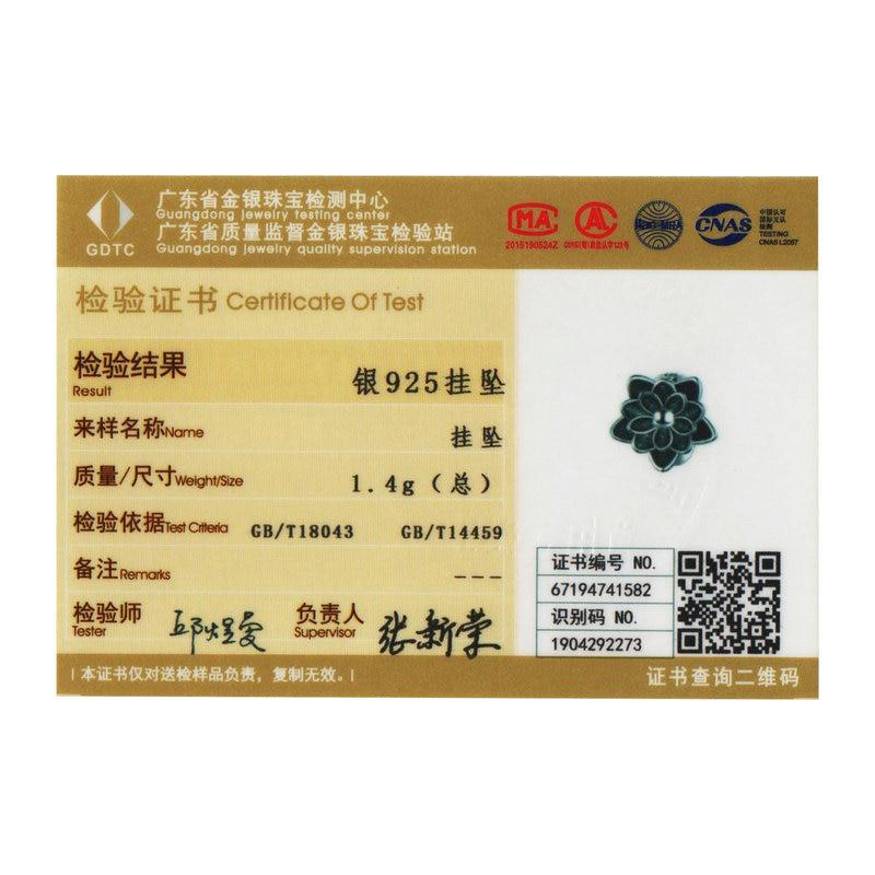 WOSTU Klassiske Lotus Blomsterperler 925 Sterling Sølv Svart Emalje Fit Originalt gjør-det-selv-armbånd