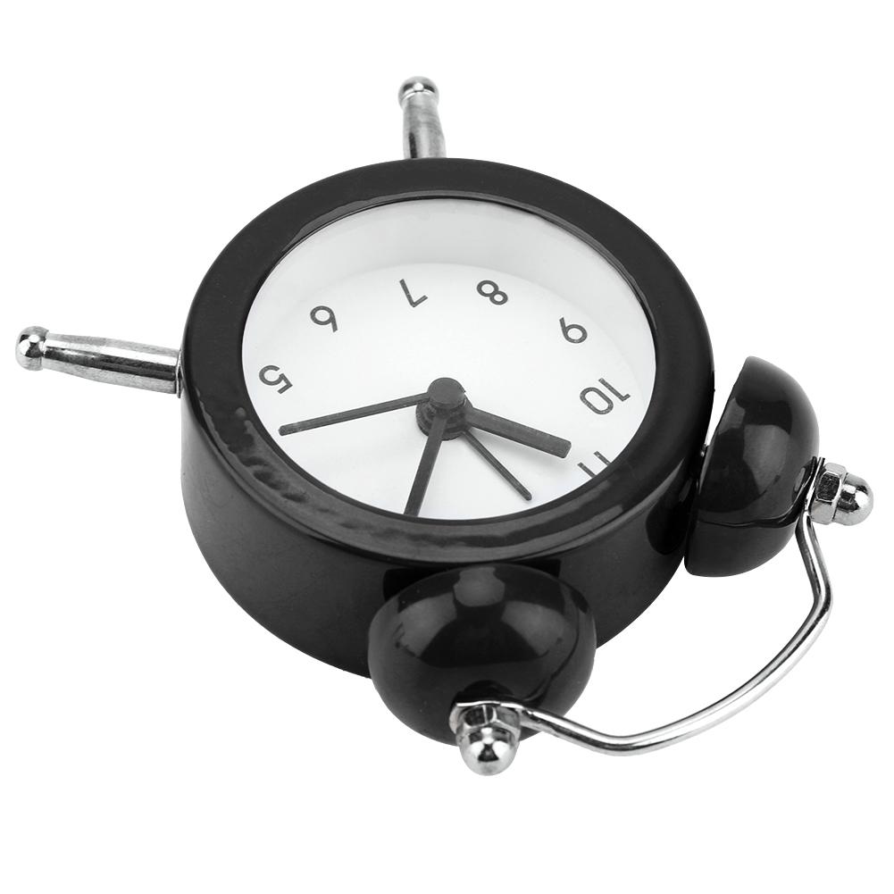 3Inch Portable Fashion Mini Metal Digital Alarm Clock with Battery Exquisite for Student Black