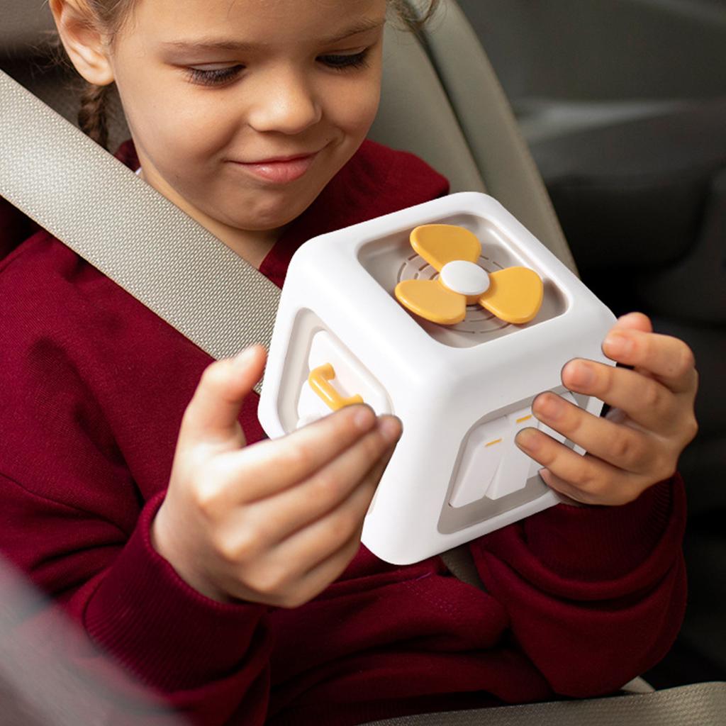 6 Sided Busy Ball Toy Drawer Switch Rotating Knob Hexahedral Busy Ball Early Education Toy for Kids