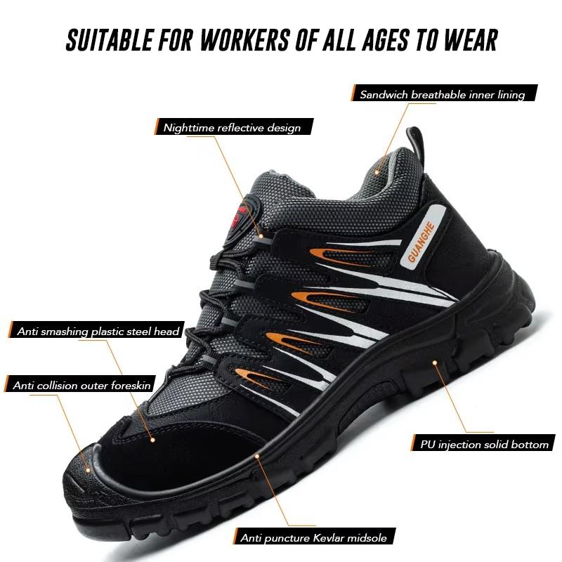 Men Indestructible Shoes Anti-smash Anti-puncture Safety Shoes Composite Toe Work Sneakers Protective Shoes 6KV Insulation Shoes