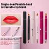 Portable Soft Retractable Lip Brush Double Head Makeup Brush With Cover Lipstick Brush Concealer Brushes Beauty Tool