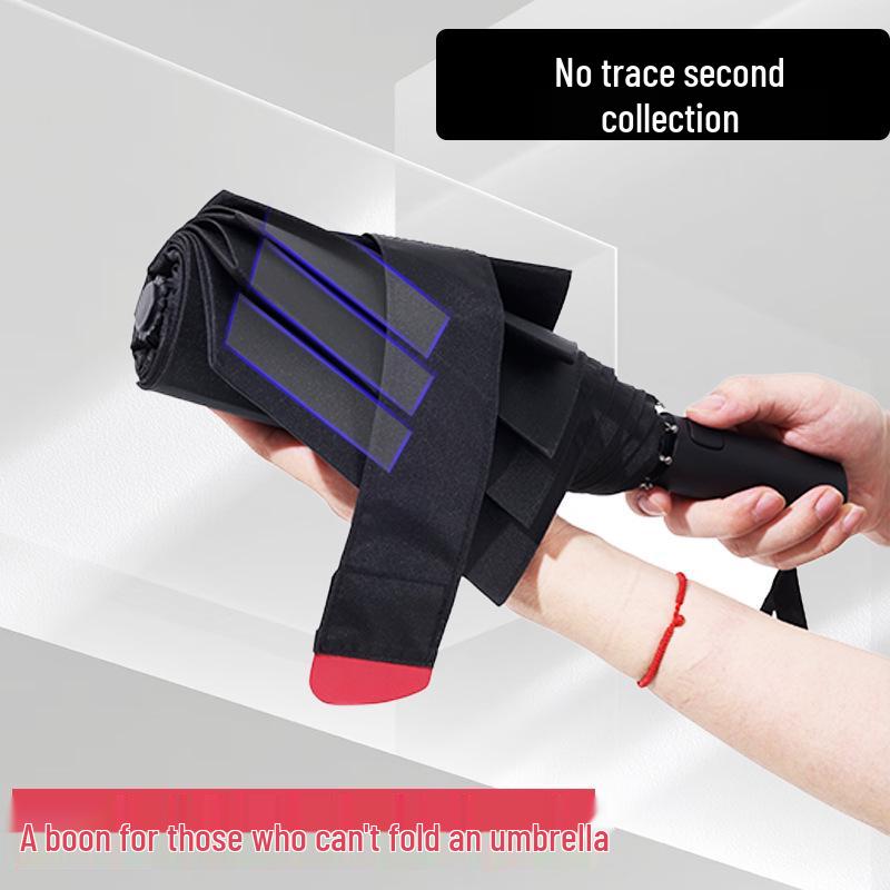 Black Magic Auto-Close Memory Umbrella: Compact, Foldable, Ideal for Business and Gifts