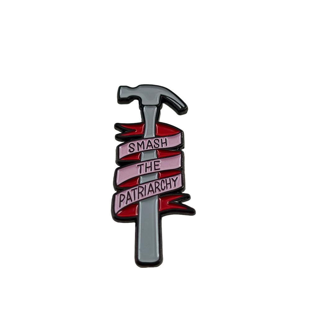 

Creative Sledgehammer Brooch: Fashionable English Letter Metal Lapel Pin